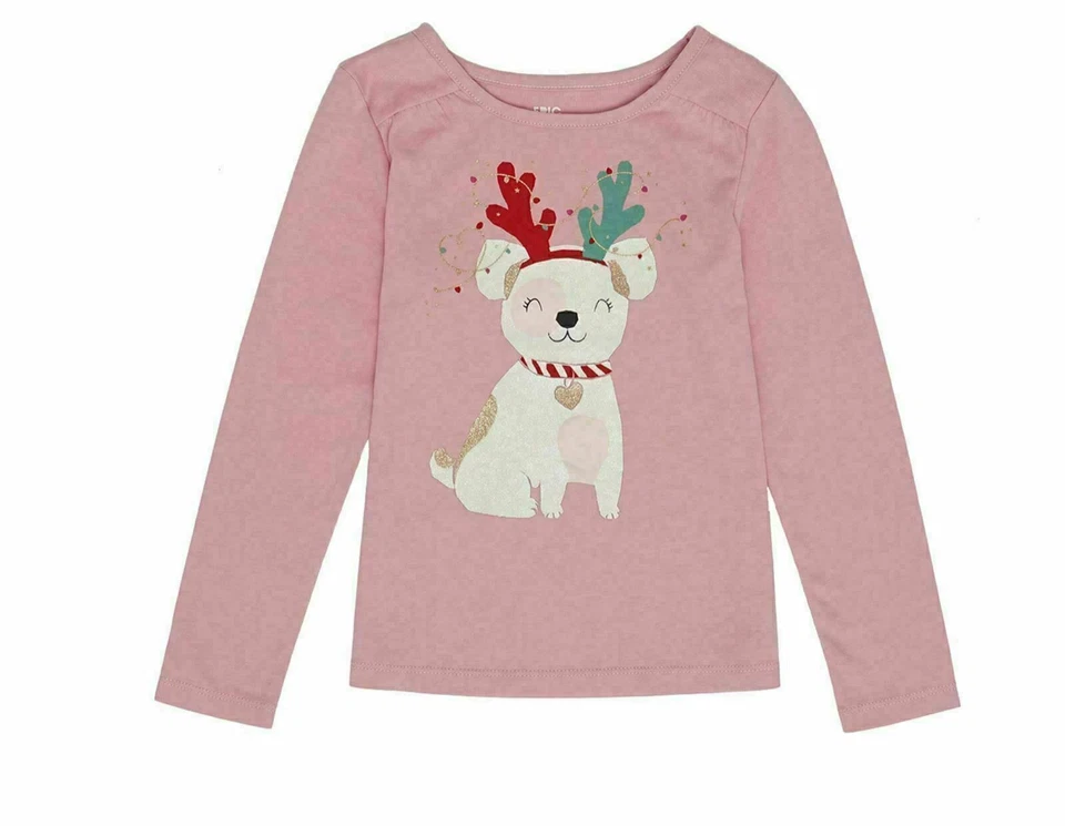 EpicThreads Little Girls Long Sleeve Puppy Tee Size 5 - Image 1 of 1