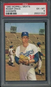 1960 Morrell Meats - Roger Craig - PSA 6 EX-MT - Dodgers - Picture 1 of 2