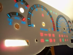 Fits 98-00 Dodge Ram Durango Dakota w RPM AT White Face Glow Through Gauges Blue - Picture 1 of 1