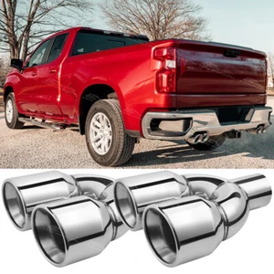 2.5" to 3.5" Quad Double Wall Dual Exhaust Tips For Chevy Silverado 1500 19-25 - Bild 1 von 7