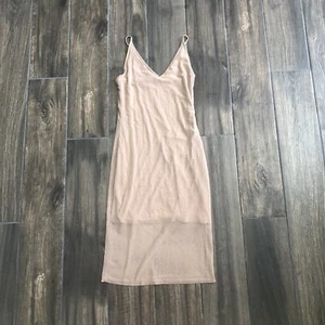 forever 21 tan bodycon midi size XS BEIGE Sleeveless - Picture 1 of 7