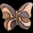 Boucles de ceinture papillon marron bois beige forme bois