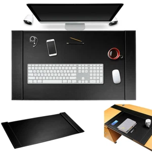 SUM Large Leather Office Desk Blotter Pad Protector Laptop Mouse Mat 34" x 20" - Picture 1 of 14