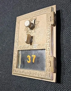 Vintage National 1957 Brass Post Office Mailbox Door W/ Combination - Picture 1 of 4
