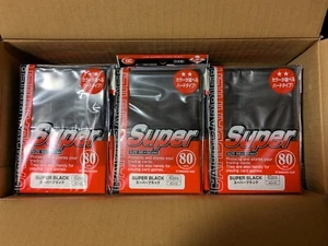 KMC Card Barrier Super Black Sleeves Case 30 packs of 80 2400 Sleeves - Picture 1 of 1