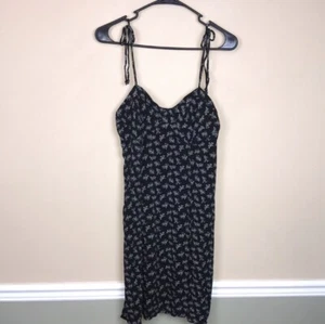 American Eagle Women’s Floral Print Shoulder Tie Bustier Mini Dress Sz L - Picture 1 of 8