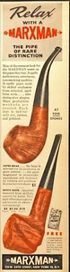 1946  Marxman Pipe of Rare Distinction for Men of Discernment Vintage Print Ad - Picture 1 of 6