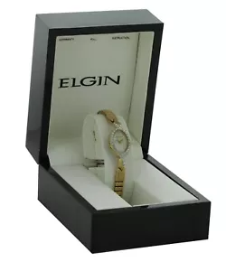 Nib petit cute Ladies Elgin Analog Watch MOP dial Gold Tone STONE bezel EG129 - Picture 1 of 3