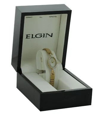 Nuevo en caja petit lindo reloj analógico Elgin para damas esfera mop tono dorado bisel PIEDRA EG129 Foto 1 de 3