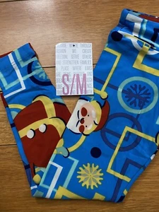 BNWT Lularoe Kids S/M Vintage Holiday/Christmas Leggings Santa Snowflakes - Picture 1 of 4