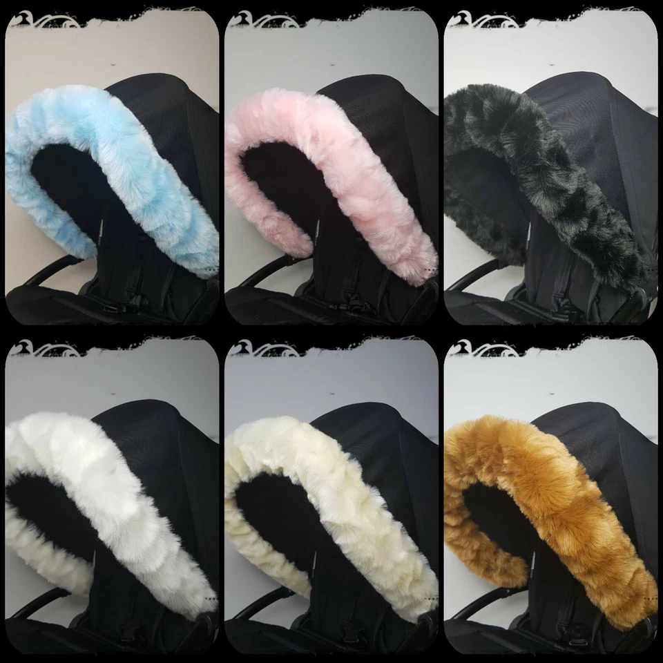 Pram Fur Hood Trim For Everyone Prams Pushchair Stroller Buggy Parts Accessories