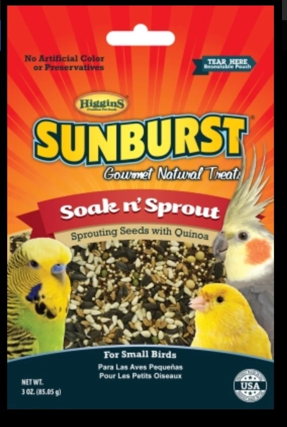 Higgins SUNBURST TREAT SOAK and SPROUT small birds Treat canary finch tiel bulk - Image 1 of 1
