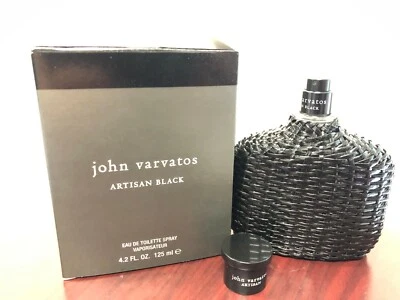 ARTISAN BLACK por JOHN VARVATOS 4,2 FL oz / 125 ML EDT spray caja de corte superior como en la foto Foto 1 de 3