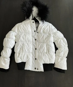 Appaman Girl's White Metallic Puffer Coat Size 7 EUC - Picture 1 of 5