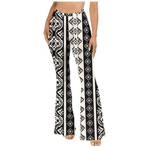 Bell Bottom Pants Women's Size XL Boho Hippie High Waist Wide Leg Long Flared W4 - Picture 1 of 4