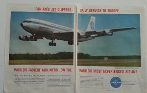 1959 Pan Am American jet Clippers Daily service to Europe airlines ad - Picture 1 of 1