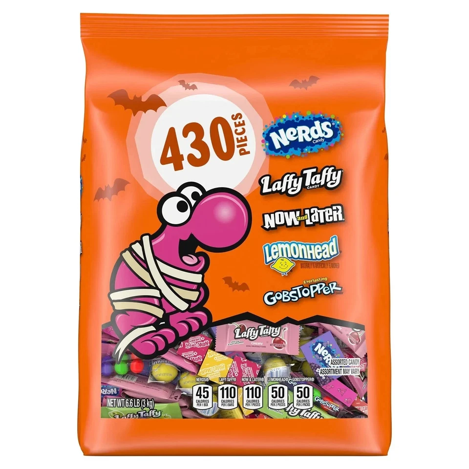 Nerds Classic Fun, dulces de Halloween, bolsa de mezcla de variedad, 105,7 oz, 430 piezas Foto 1 de 4