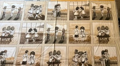 Growing Up Sepia Tracy Lizotte Elizabeth's Studios Cotton Fabric 24” Panel - New - Image 1 of 4