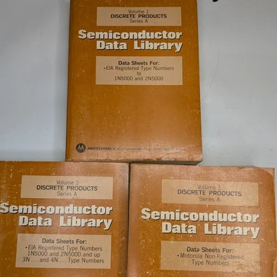 x3 SET Motorola Semiconductor Data Library Discrete Products Series A Vol 1-3 B4 - Image 1 of 4