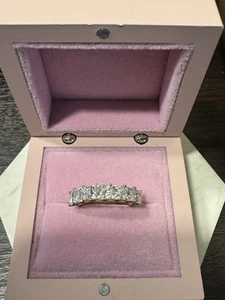 Diamond Nexus Princess Cut 7 Stone Anniversary Band Lab Grown 14k Gold 2.75 ct - Picture 1 of 12