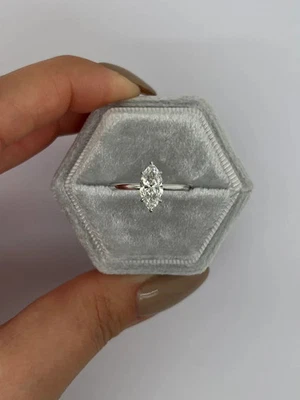 1.50CTw Marquise IGI Certified Lab grown Diamond Solitaire Wedding Ring 14k Gold - Image 1 of 4