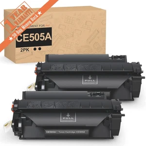 Tóner de alto rendimiento 2PK CE505A compatible con HP 05A para LaserJet P2055 P2055dn - Imagen 1 de 4
