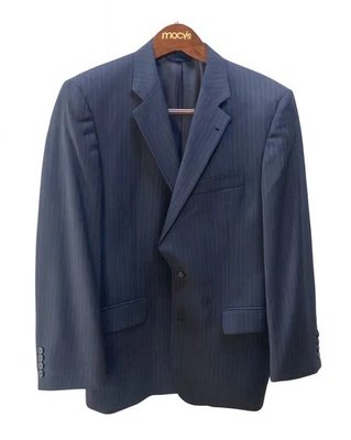 Burberry Men’s Size 40 Regular Kensington Navy Pinstripe Wool Suit Jacket Blazer - Image 1 of 4