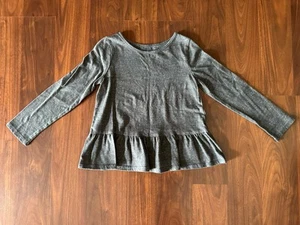 Jumping Beans Girls Softest Tee Long Sleeve W/Bottom Ruffle Top SZ 5T Gray - Picture 1 of 4