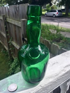 Rare Emerald Green Lady's Leg Medicine Emb American Therapeutic Co.handtooled - Picture 1 of 6