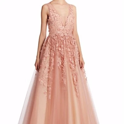 Floral A Line Wedding Gown - Basix Black Label - Light Pink/Blush - Image 1 of 3