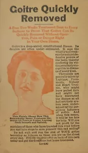 Vintage Trade Card Goitre Quickly Removed Large Test Treatment Mail Order Card - Picture 1 of 2