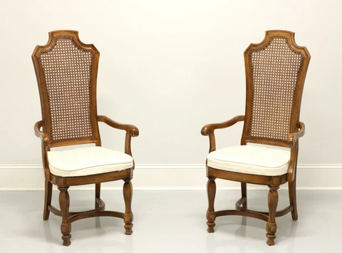 THOMASVILLE Ceremony Collection Mediterranean Walnut Dining Armchairs - Pair Cover