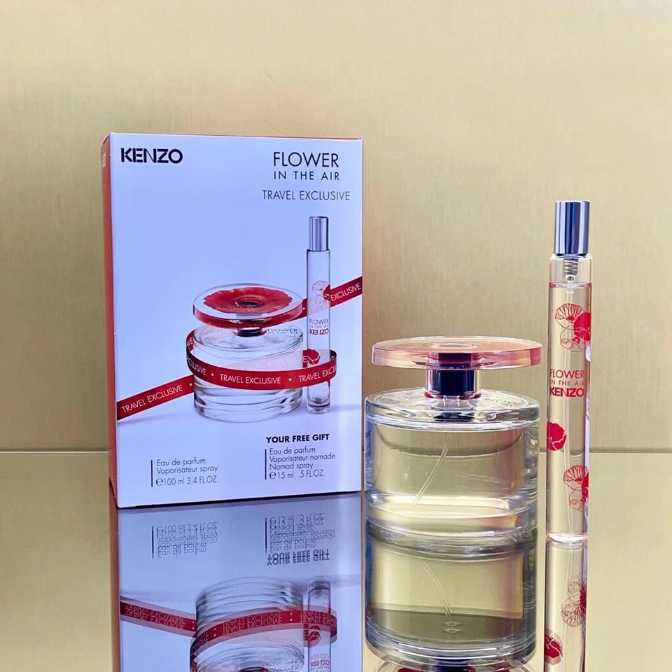 KENZO FLOWER IN THE AIR CONJUNTO DE 2 piezas para mujer 3,4 oz EDP Spr + 15 ml Spr (PEN MINI) (BU49 Foto 1 de 1