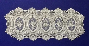 Cameo Rose Lace Table Runner Ivory 14" x 36" Livingroom Bedroom Dining Room - Picture 1 of 4