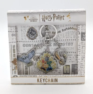 Open Road Wizarding World of Harry Potter 3 Charm Keychain Hedwig, Snitch, Crest - Image 1 of 2