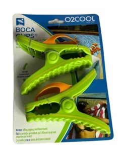 O2COOL Beach Towel Boca Clips Green Multicolored Flip-Flops NEW - Picture 1 of 4
