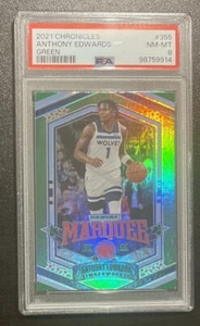 Carpa Panini Chronicles 2021-22 #355 Anthony Edwards paralelo verde PSA 8 - Imagen 1 de 6
