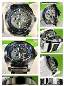 Invicta NFL Dallas Cowboys Men Quartz Watch 47867 Black SS Case Bracelet WR50M - Picture 1 of 24