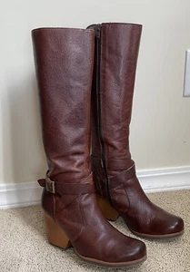 Kork-Ease Leather Riding Boots Natali Knee High Boots Ankle Buckle Brown Size 9 - Picture 1 of 19