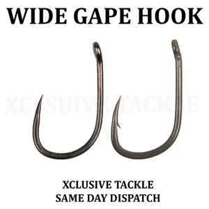 Wide Gape Fishing Hook (Micro Barbed & Barbless) Various Sizes - Carp Hooks - Picture 1 of 3