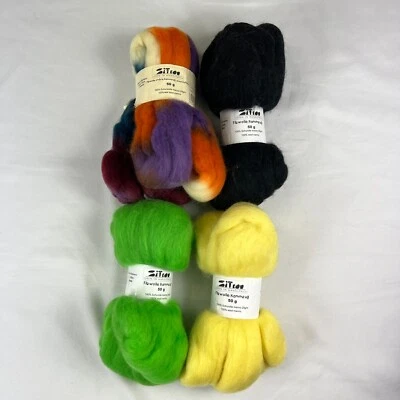 ZITRON 100% Merino Wool Roving 50 g Spinning Felting from Germany NWT - Lot of 4 - Image 1 of 4