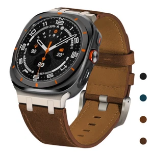 Bracelet en cuir pour Samsung Galaxy Watch Ultra 47 mm montre connectée bracelet ceinture - Photo 1 sur 17