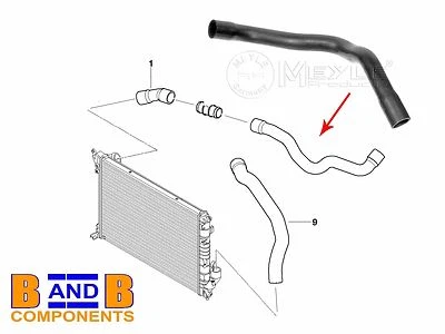 RADIATOR UPPER WATER HOSE PIPE MINI R52 R53 COOPER S JCW 17127515501 A939 - Image 1 of 4