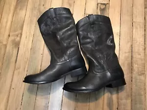 BOTAS DE CUERO FRYE MELISSA PULL-ON ALTAS GRIS OSCURO AHUMADO NUEVAS SIN ETIQUETAS TALLA 7.5 - Imagen 1 de 11