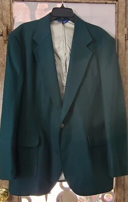 Pendleton dark Green Blazer With Gold Buttons Size 44 Long Made In USA 100% Wool - Image 1 of 4
