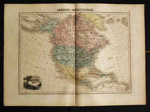1882:AUS ATLAS MIGEON.NORDAMERIKA-NORDAMERIKA.DOPPELT.Blatt Cm 46x35. - Bild 1 von 1