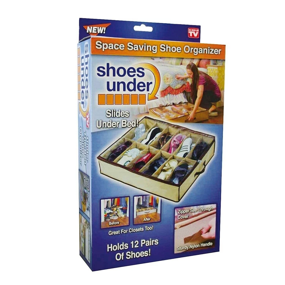 z Organizer Scarpiera Scarpe Contenitore Sottoletto 12 Paia Scomparti cir - Immagine 1 di 1