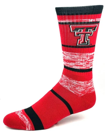 Texas Tech Red Raiders Black Red 504 RMC Stripe Crew Socks Cover