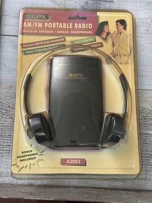 GPX A2093 AM/FM Portable Radio with Headphones & Built-In Speaker SEALED - Image 1 of 2