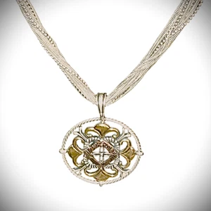 Collar 17.5" 925 S.S. 22 Hilas + C. Pollack S.S. Latón Cobre Potenciador 81g - Imagen 1 de 15